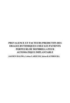 Orages rythmiques chez les porteurs de defibrillateur automatique