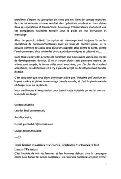 Industrie de l'Uranium et ses consequences nefastes