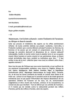 Industrie de l'Uranium et ses consequences nefastes