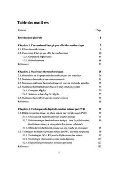 Matériaux thermoélectriques: couches minces de Mg2Si Mg2Sn