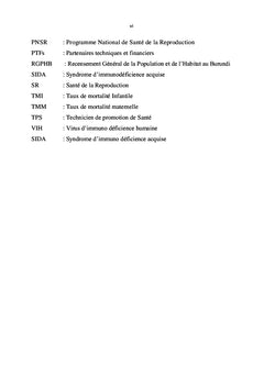 Etude sur le faible taux d'adhésion aux méthodes PF au Burundi