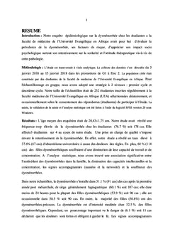 Profil epidemiologique, clinique et therapeutique des dysmenorrhees