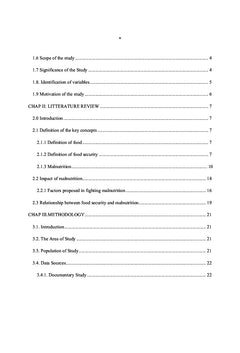 The Contribution of food security against malnutrition
