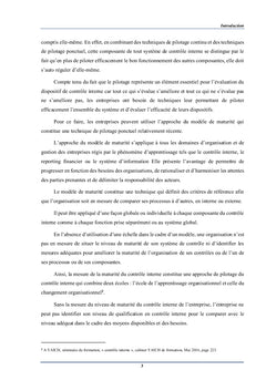 Amélioration de la maturité du contrôle interne