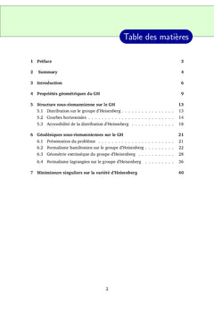 Géométrie sous riemannienne sur le groupe d'Heisenberg