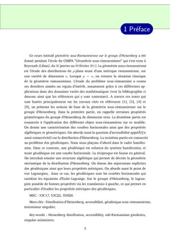Géométrie sous riemannienne sur le groupe d'Heisenberg