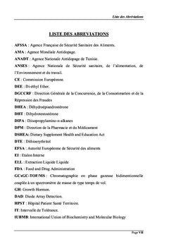 Developpement d'une methode par CPG-SM pour le screening des steroïdes