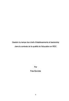 Gestion du temps des chefs d'établissements et leadership