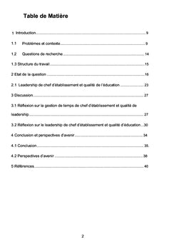 Gestion du temps des chefs d'établissements et leadership