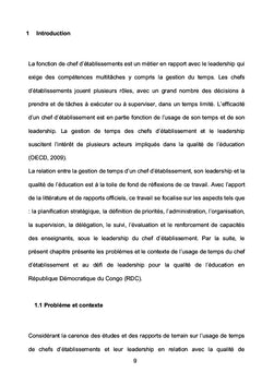 Gestion du temps des chefs d'établissements et leadership