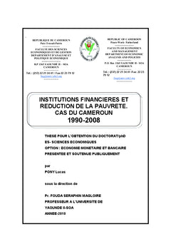 Institution financières et réduction de la pauvreté