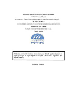 La télédétection du couvert végétal