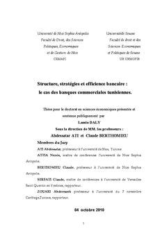 Structure stratégies risques et efficience bancaire: cas de la tunisie