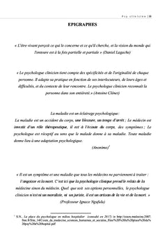 Intervention d'un psychologue clinicien dans une structure sanitaire