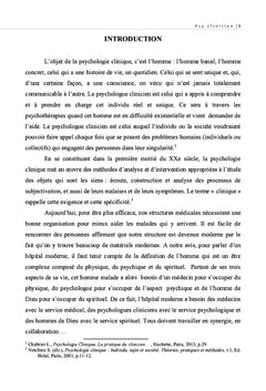 Intervention d'un psychologue clinicien dans une structure sanitaire