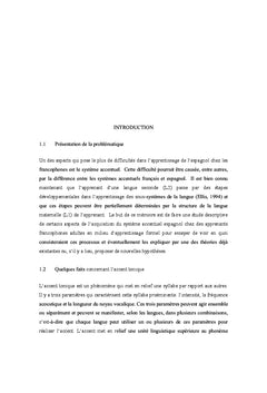 Acquisition du système accentuel espagnol par des francophones