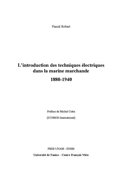 L'introduction des techniques électriques dans la marine marchande