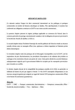 Droit international et pratiques commerciales en matière d alcool