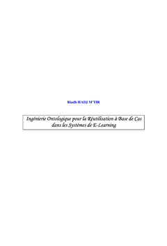 Ingénierie ontologique et Adaptation dans les systèmes de e-Learning
