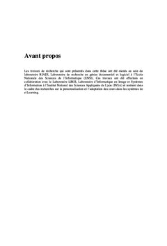 Ingénierie ontologique et Adaptation dans les systèmes de e-Learning