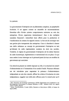 L'indépendance des administrateurs des sociétés cotées en france