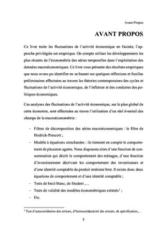Volatilité, cycles et fluctuations économiques en Guinée