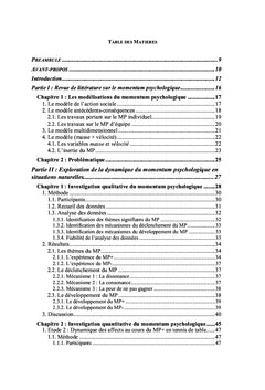 Dynamique du momentum psychologique