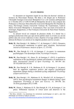 Dynamique du momentum psychologique