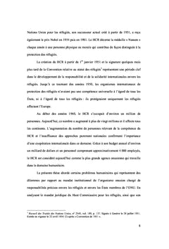 Analyse de l'action du HCR