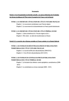 La transformation des formes juridiques de l'État en France et Russie
