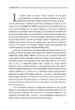 Evaluation de l'impact de la qualité des eaux d'irrigation sur le palmier dattier pheonix