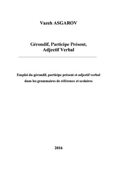 Gérondif, Participe Présent, Adjectif Verbal