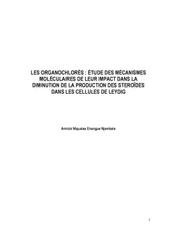 Les organochlorés : Impact au niveau moléculaire dans le testicule
