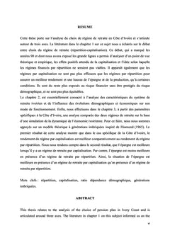 Analyse du choix de régime de retraite en Côte d'Ivoire