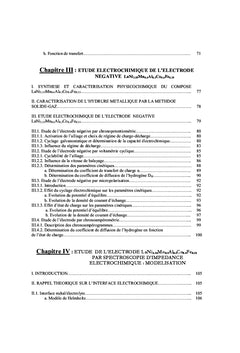 Etude des propriétés d'hydruration des composés intermétalliques