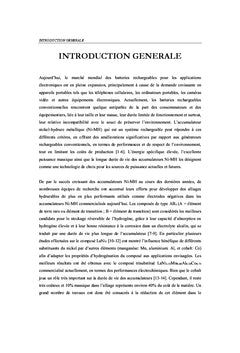 Etude des propriétés d'hydruration des composés intermétalliques