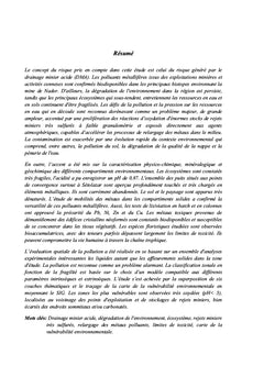 L'Impact du Drainage Minier Acide sur l'Environnement de Nador (Maroc)