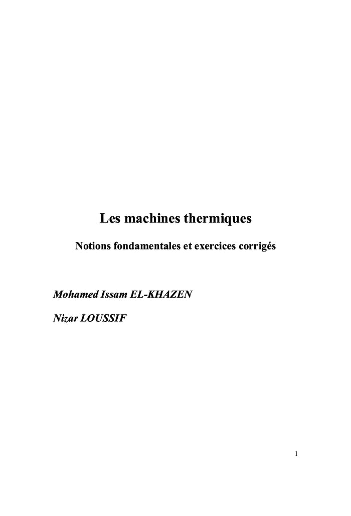 Les machines thermiques
