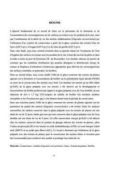 Effets des extraits de plantes sur la qualité des anchois