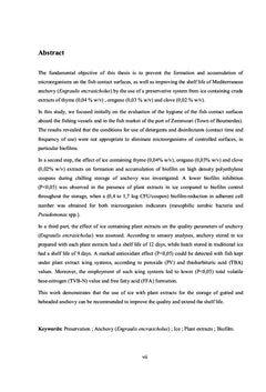 Effets des extraits de plantes sur la qualité des anchois