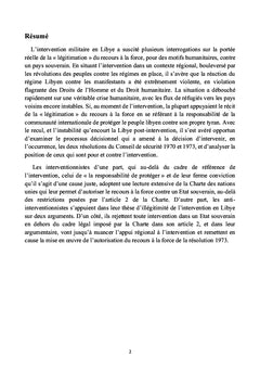 Libye : Intervention humanitaire et contexte international