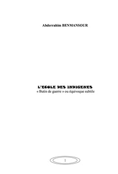 L'école des indigènes