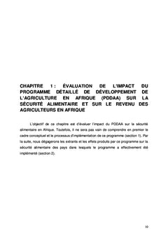 Le programme de développement agricole de l'Union Africaine