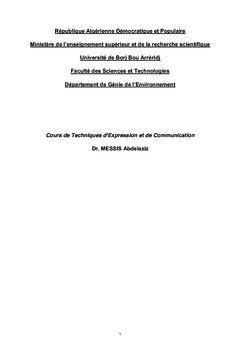Cours de Techniques d'Expression et de Communication