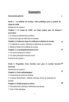 Gestion du risque de crédit par la méthode du scoring