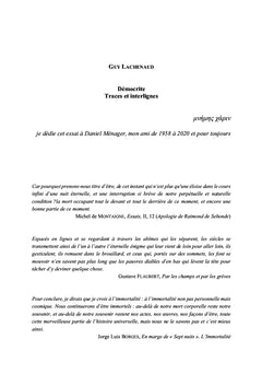 Démocrite. Traces et interlignes