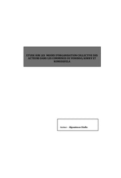 Modes d'organisation collective des acteurs dans le Sud du Mali