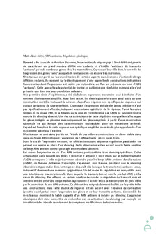 Etude de la régulation de l'expression des gènes par les ARN antisens