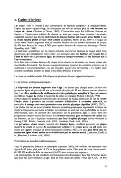 La prévention des chutes chez la personne âgée