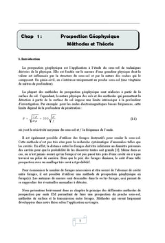 Prospection géophysique : Théories, Méthodologies et Applications